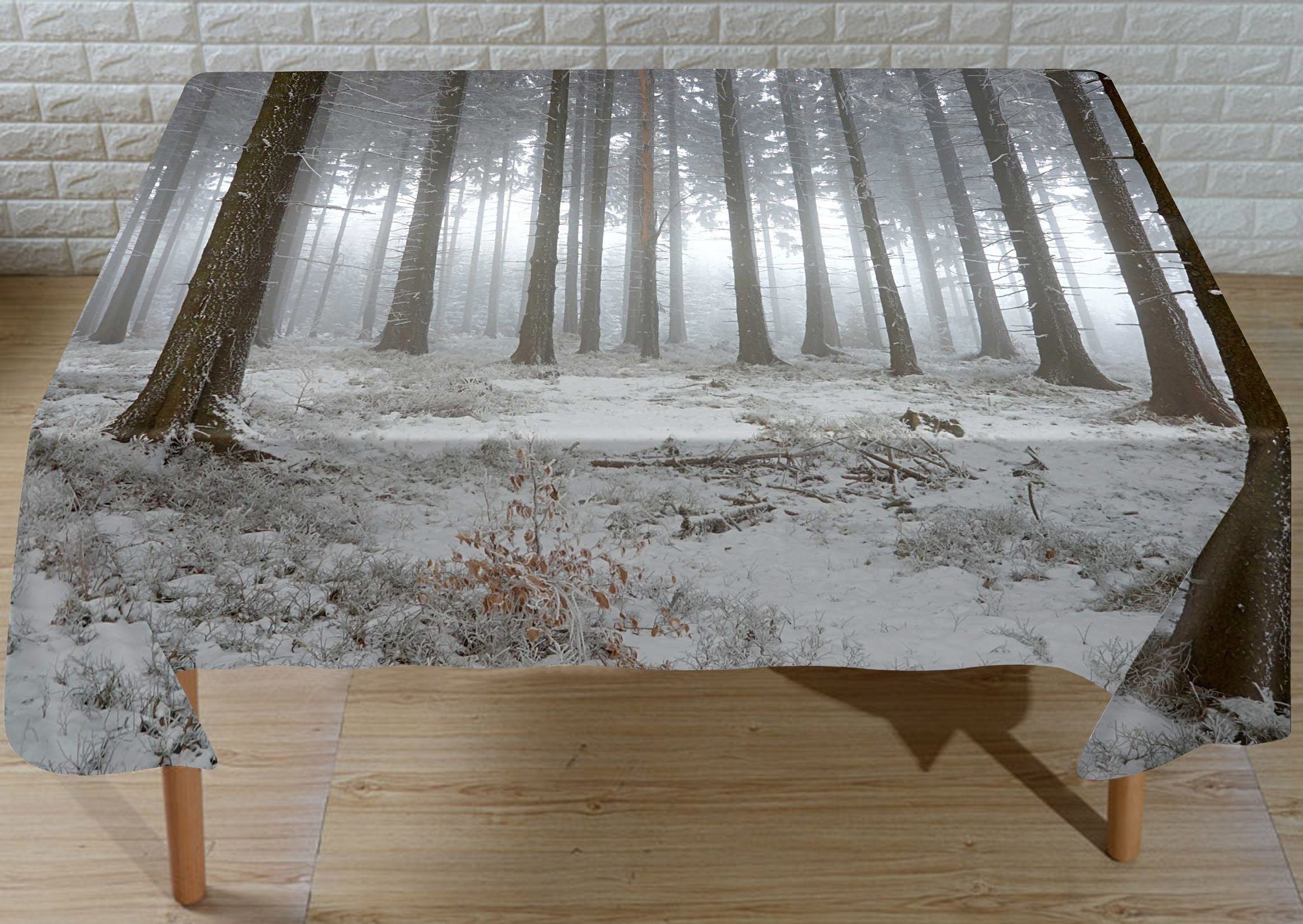 3D White Forest 743 Tablecloths Wallpaper AJ Wallpaper 