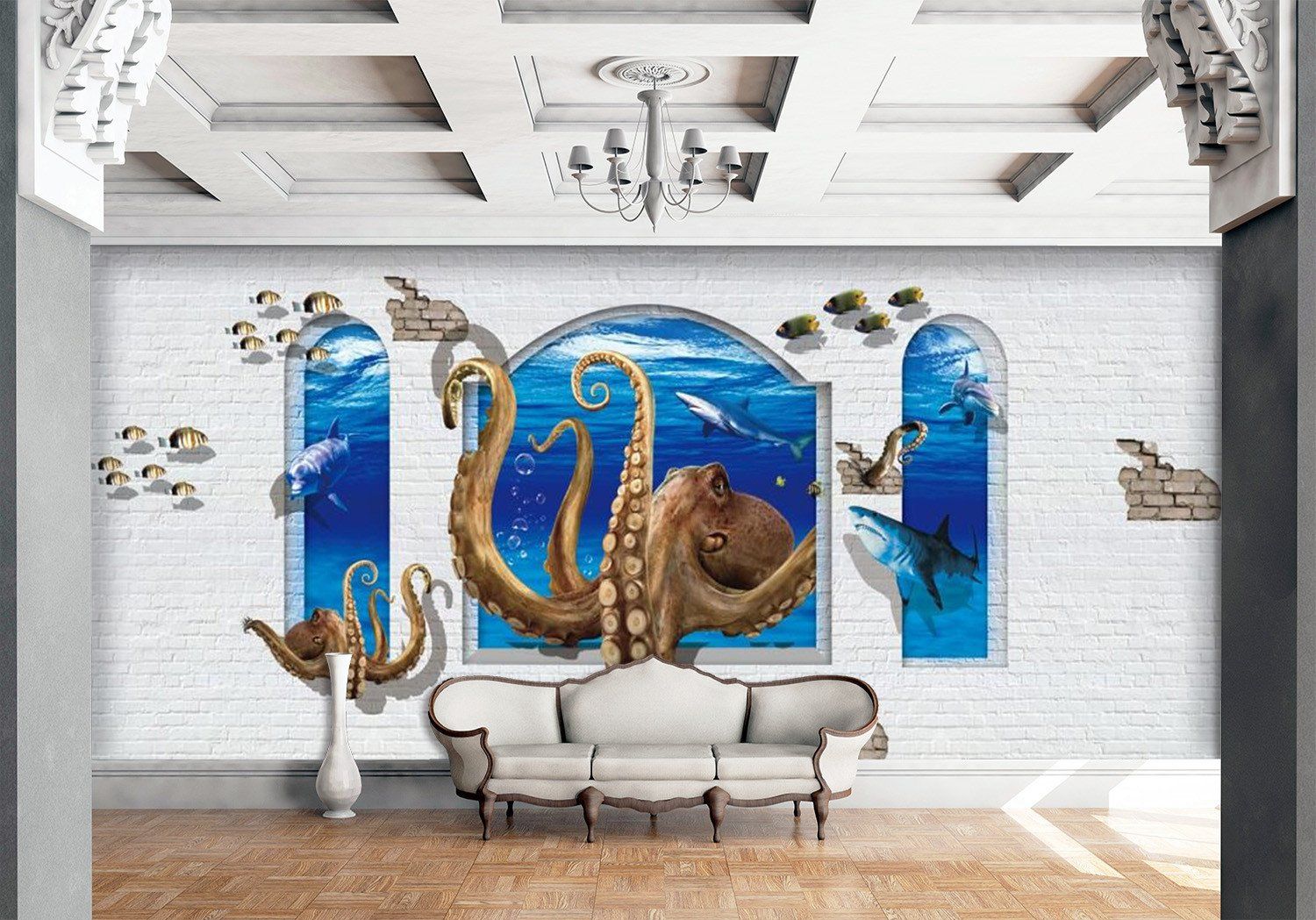 3D Ocean Octopus 53 Wallpaper AJ Wallpaper 