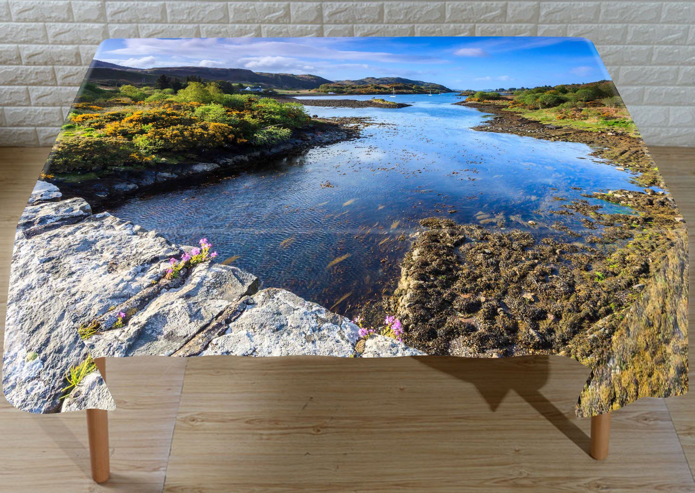 3D River Scenery 815 Tablecloths Wallpaper AJ Wallpaper 