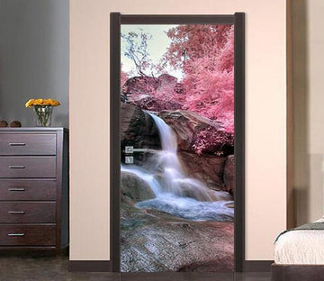 3D blooming tree flood door mural Wallpaper AJ Wallpaper 