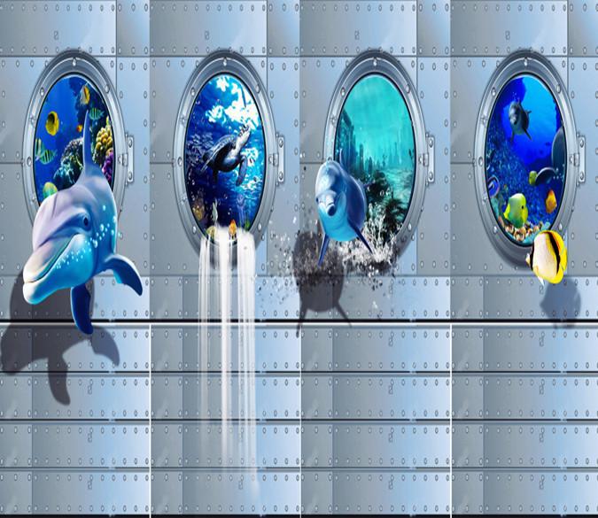3D Blue Dolphins 763 Wallpaper AJ Wallpaper 