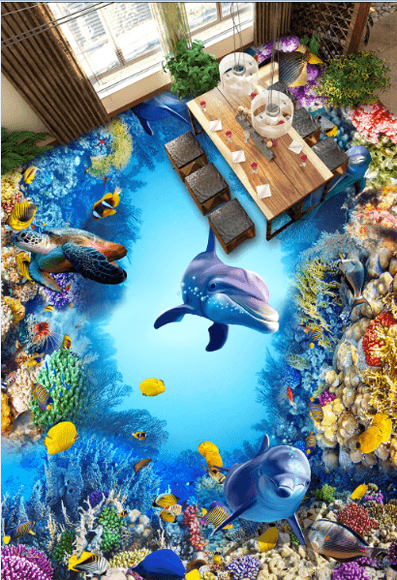 3D Colorful Sea Bottom Floor Mural Wallpaper AJ Wallpaper 2 