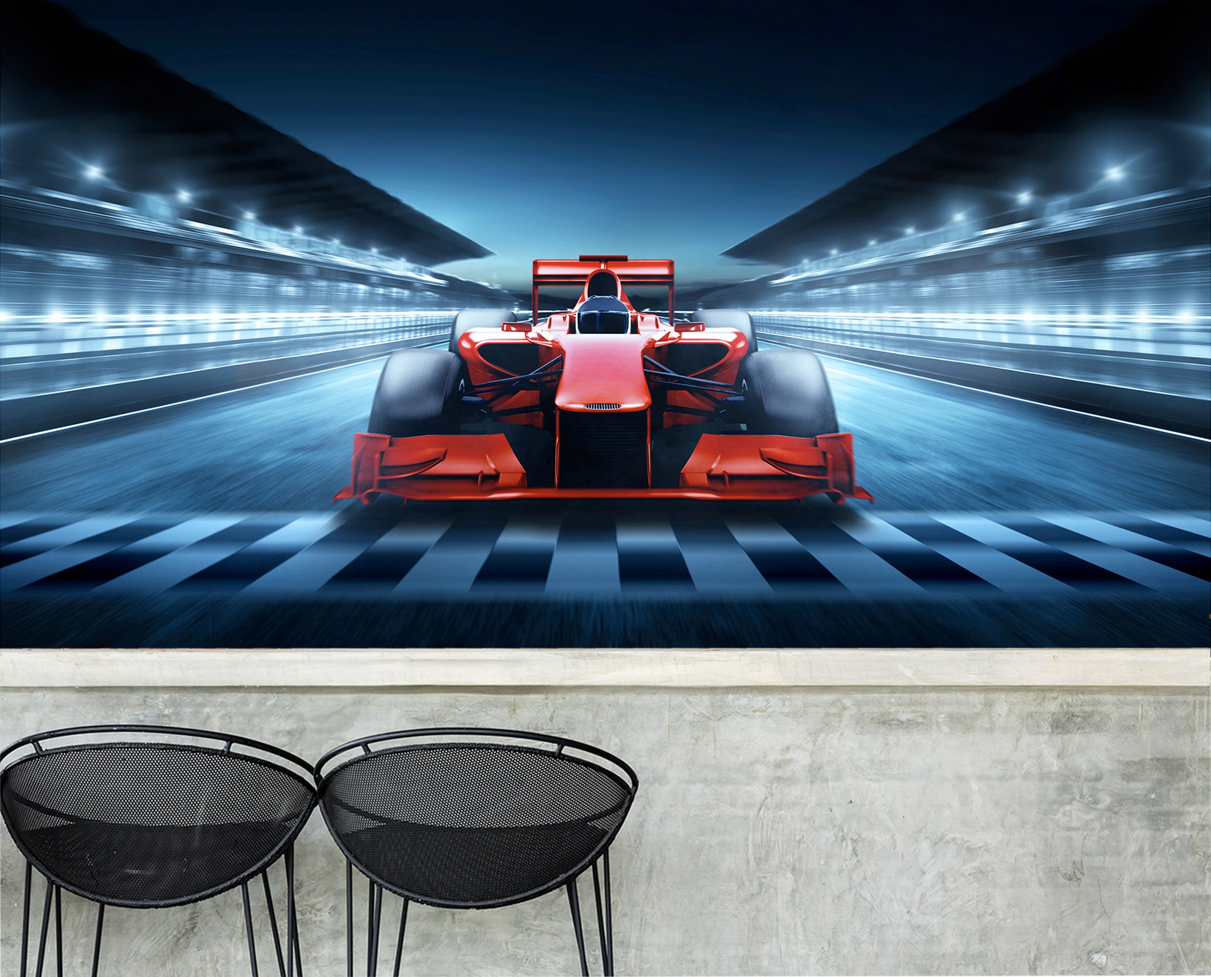 3D Race Track 371 Vehicle Wall Murals