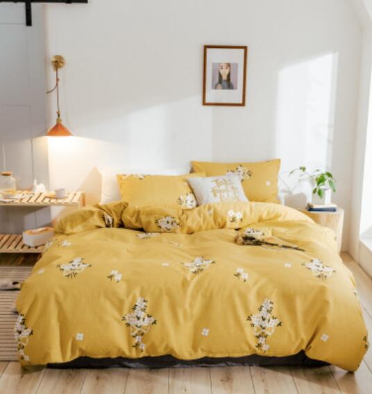 3D Yellow Bottom Flower 18069 Bed Pillowcases Quilt