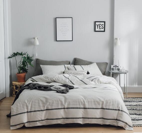 3D White Gray Stripe 40132 Bed Pillowcases Quilt
