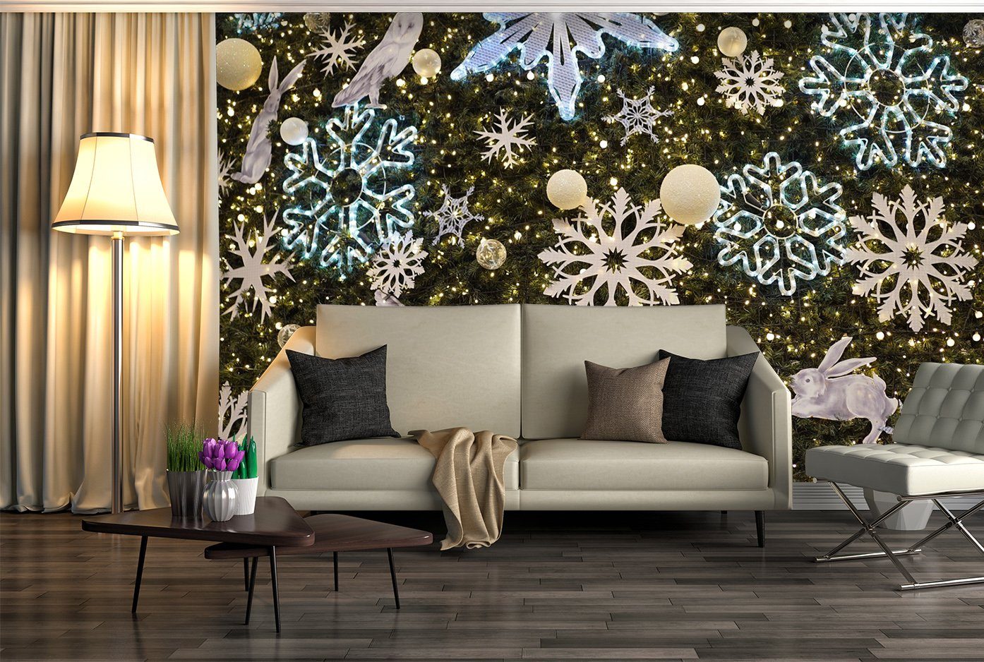 3D Ornament Snowflake 066 Wallpaper AJ Wallpaper 