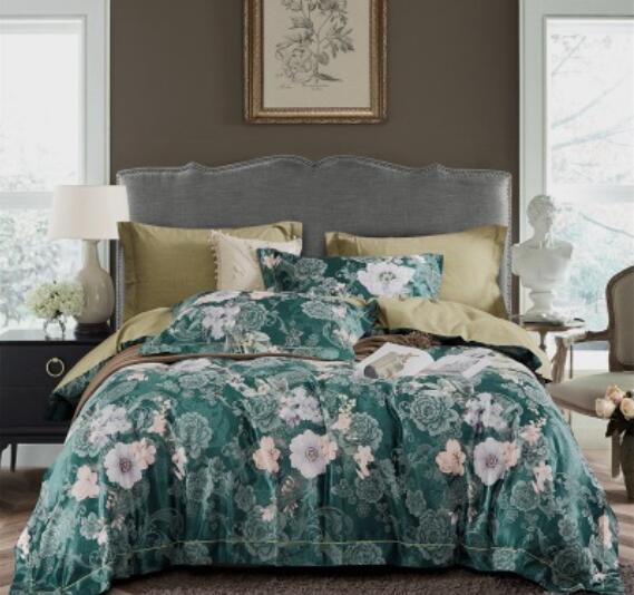 3D Dark Green Flower 14122 Bed Pillowcases Quilt