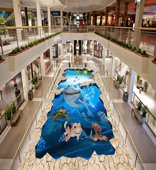 3D Lovely Fishes Floor Mural Wallpaper AJ Wallpaper 2 