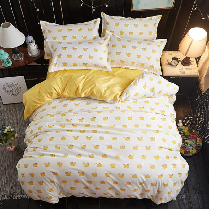 3D Yellow Crown 12178 Bed Pillowcases Quilt