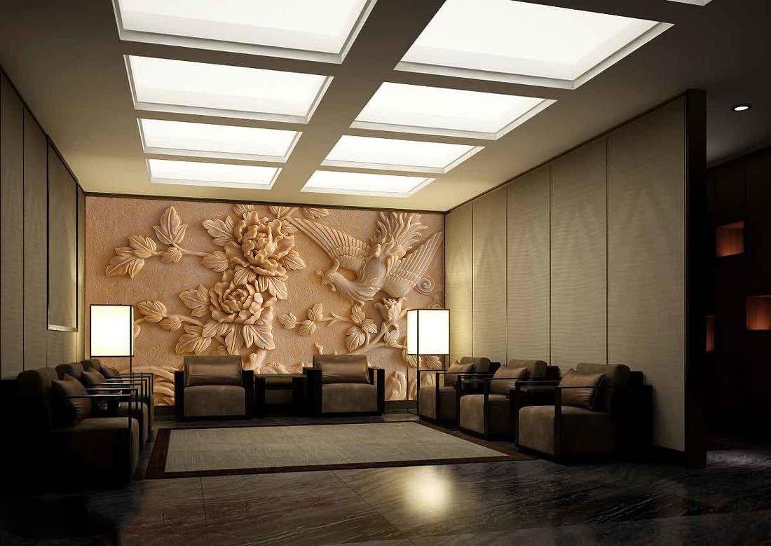 3D Bird flower stone sculpture Wallpaper AJ Wallpaper 1 