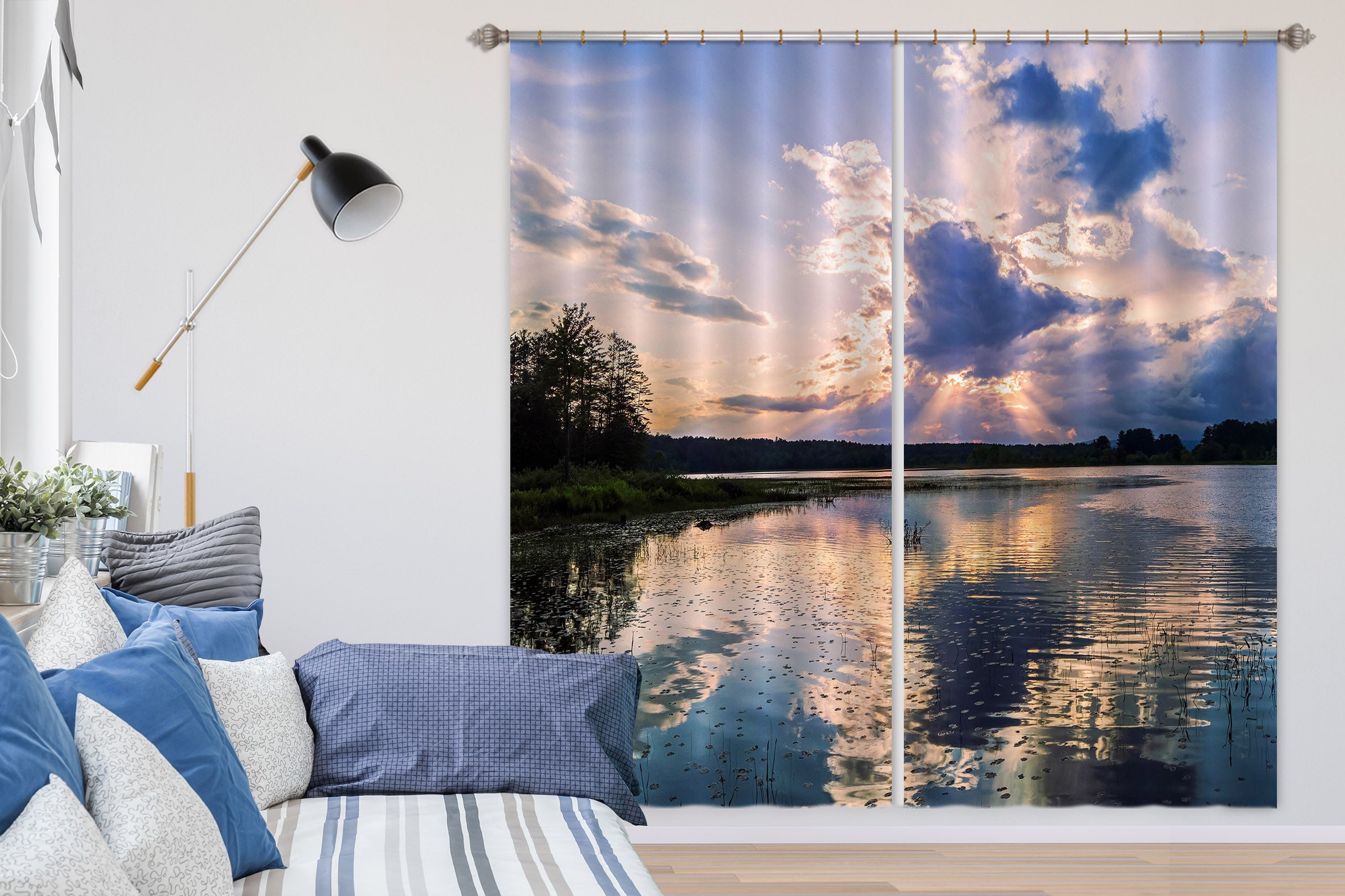 3D Reflecting Sunset 86092 Jerry LoFaro Curtain Curtains Drapes