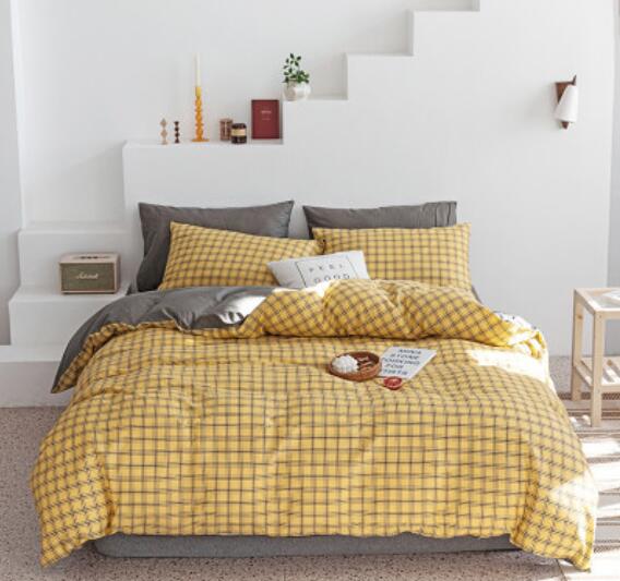 3D Yellow Grid 30087 Bed Pillowcases Quilt