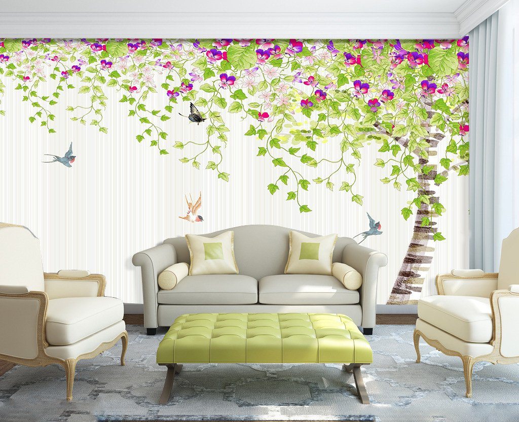 3D Butterfly Tree Flower 19 Wallpaper AJ Wallpaper 