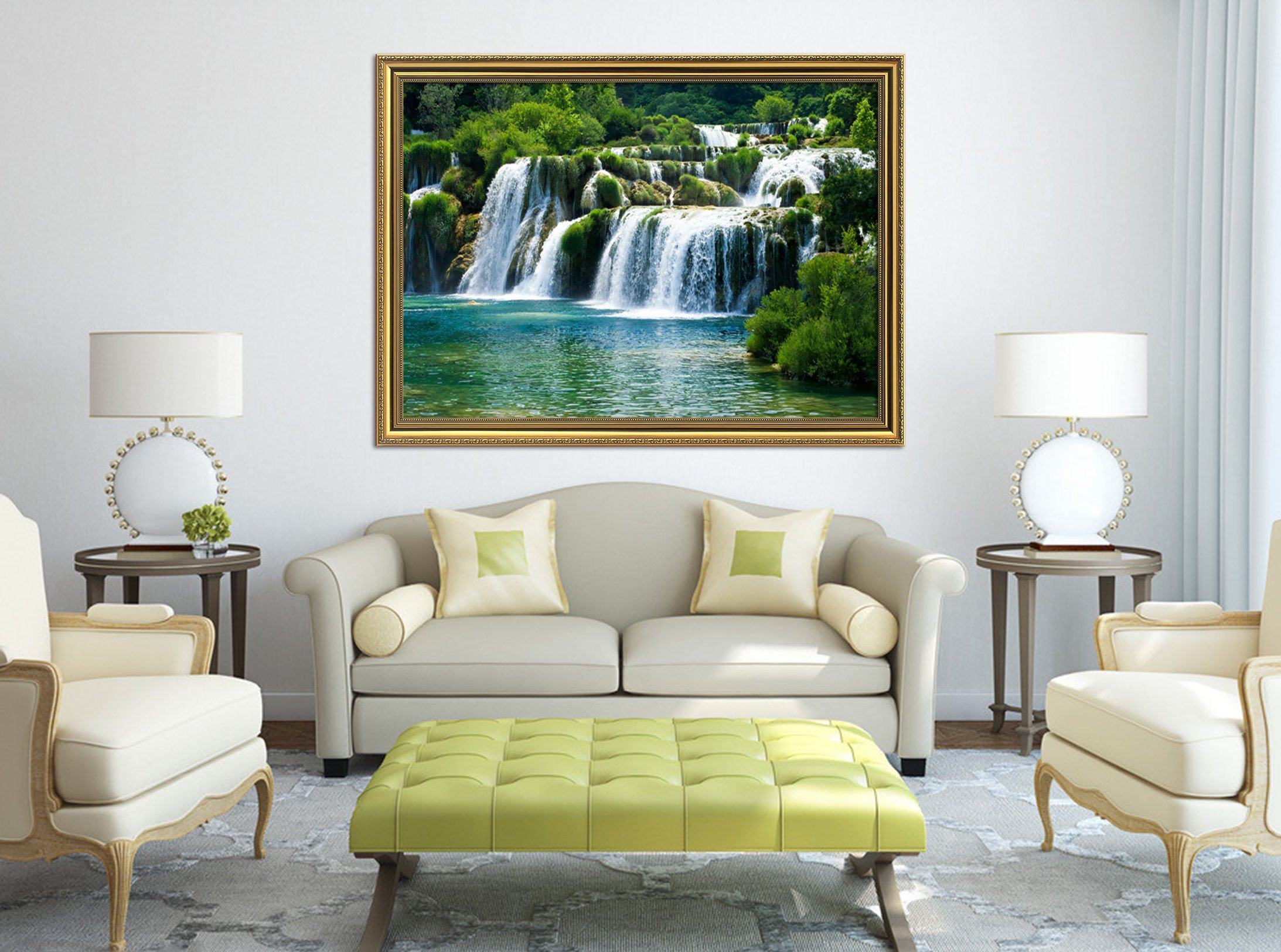 3D Inflowing River 153 Fake Framed Print Painting Wallpaper AJ Creativity Home 