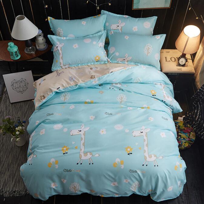 3D Light Blue Giraffe 12179 Bed Pillowcases Quilt