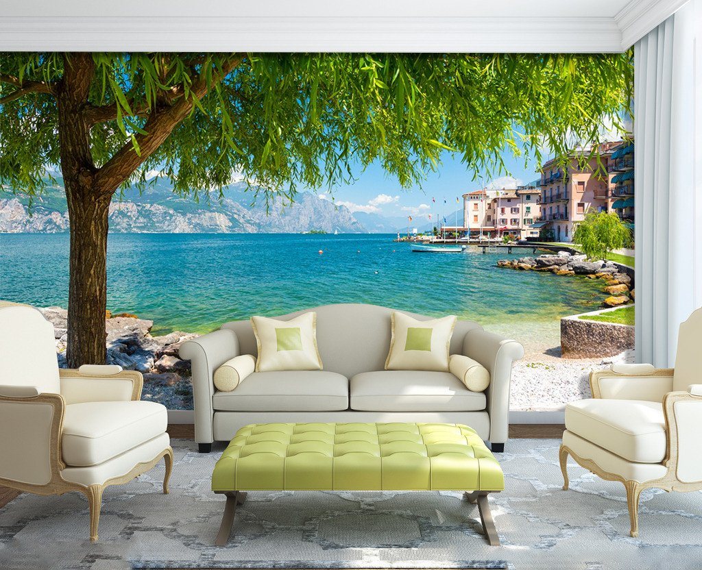 3D Coastal City Tree 722 Wallpaper AJ Wallpaper 