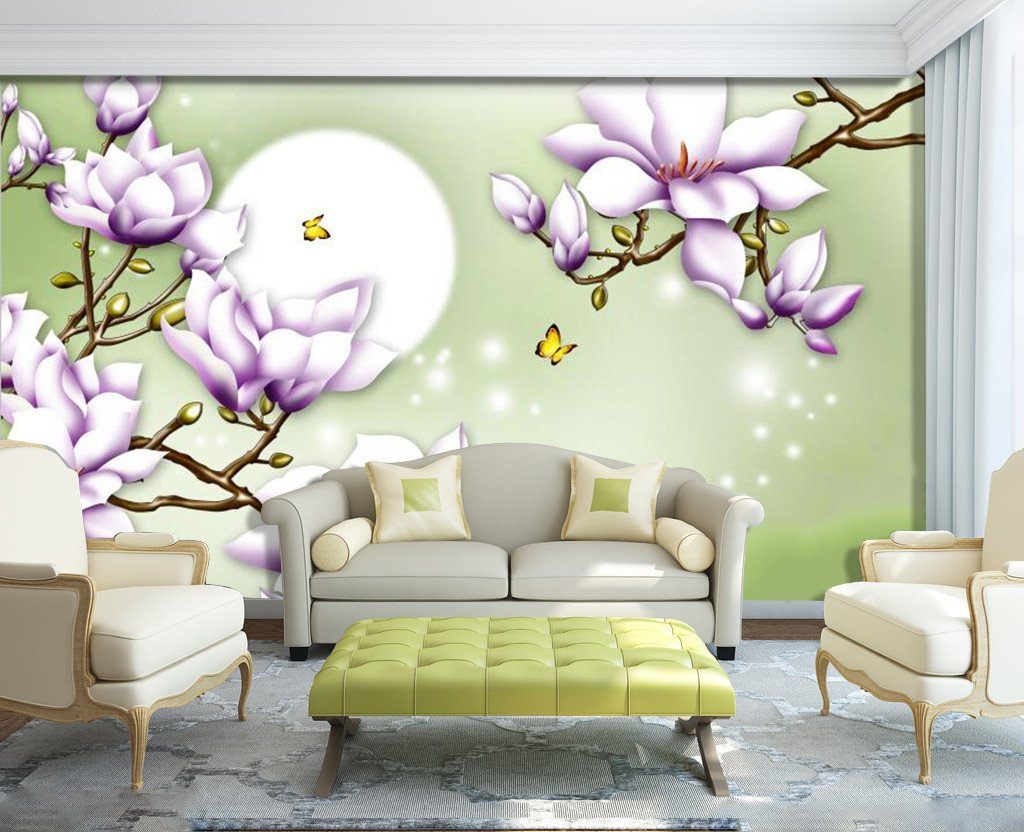 Bright Moon And Purple Flower 66 Wallpaper AJ Wallpaper 1 