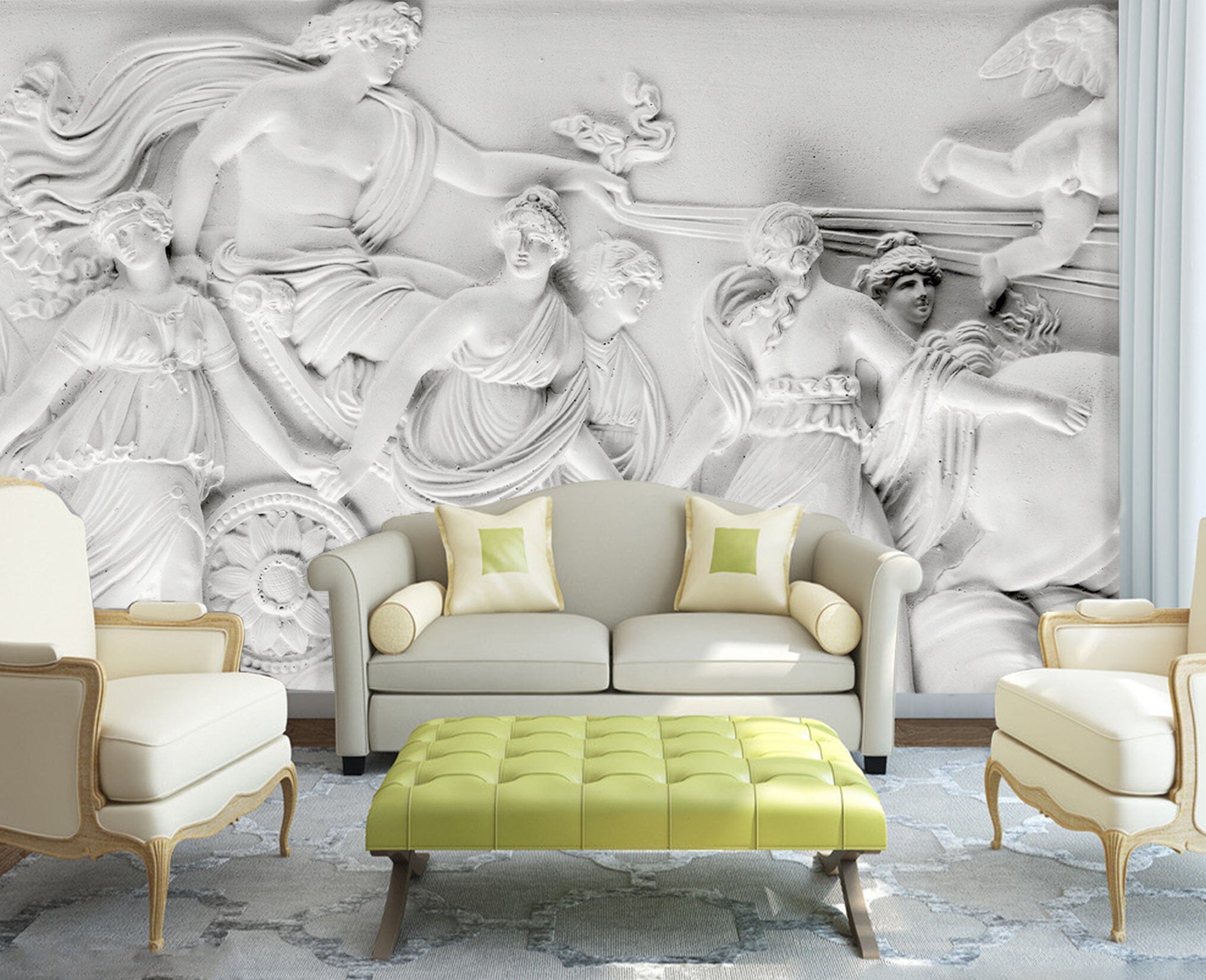 3D Carving Girl 1556 Wall Murals Wallpaper AJ Wallpaper 2 