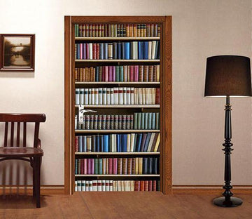 3D bookcase admission design door mural Wallpaper AJ Wallpaper 