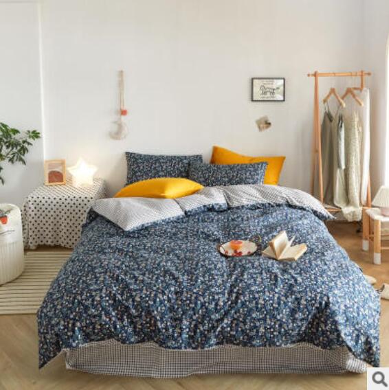 3D Dark Blue Foral 50071 Bed Pillowcases Quilt