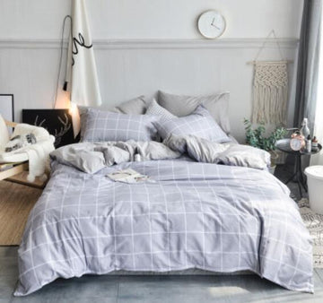 3D Light Gray Small Square 15091 Bed Pillowcases Quilt