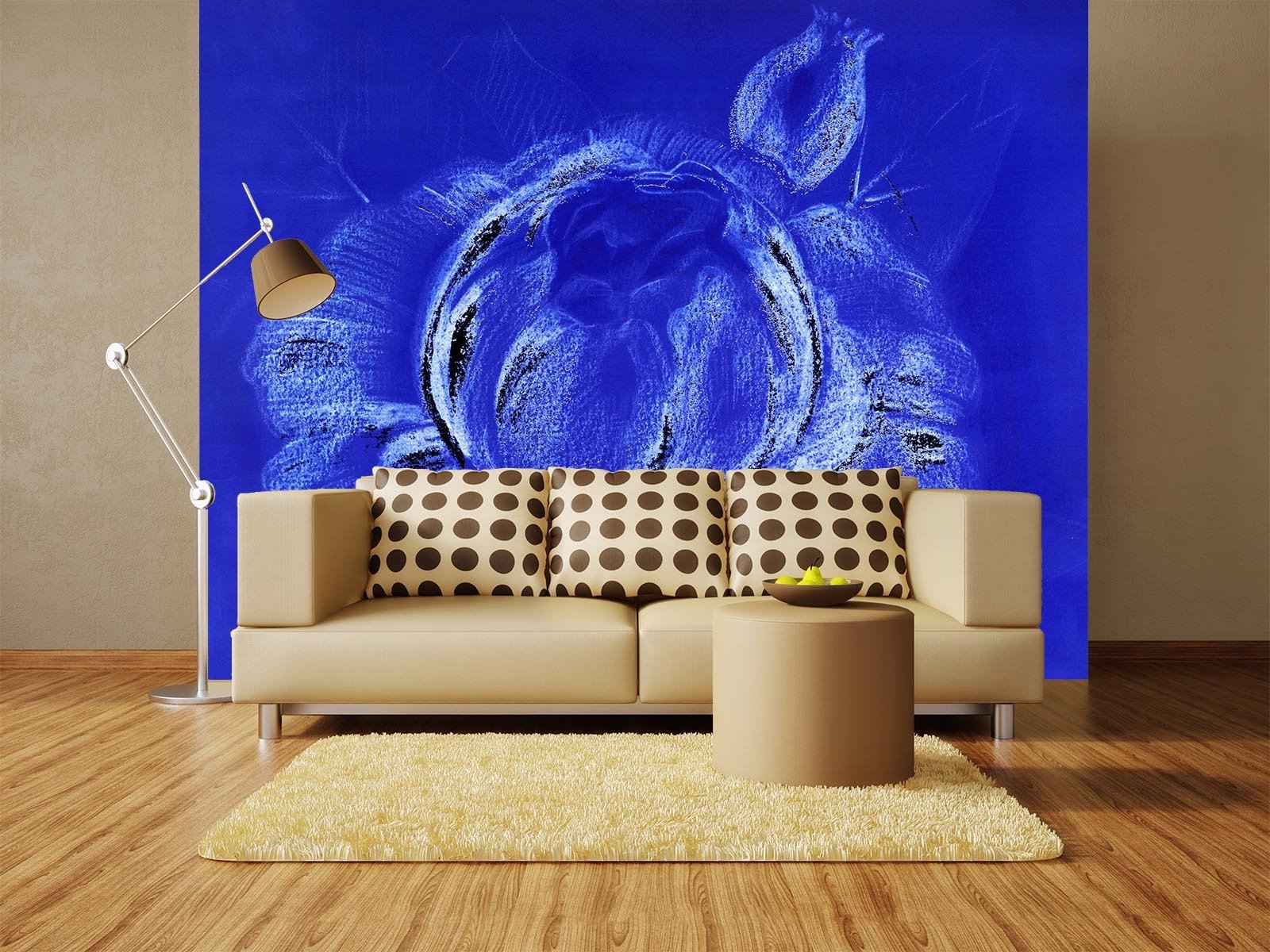 Blue Flower Painting Wallpaper AJ Wallpaper 2 