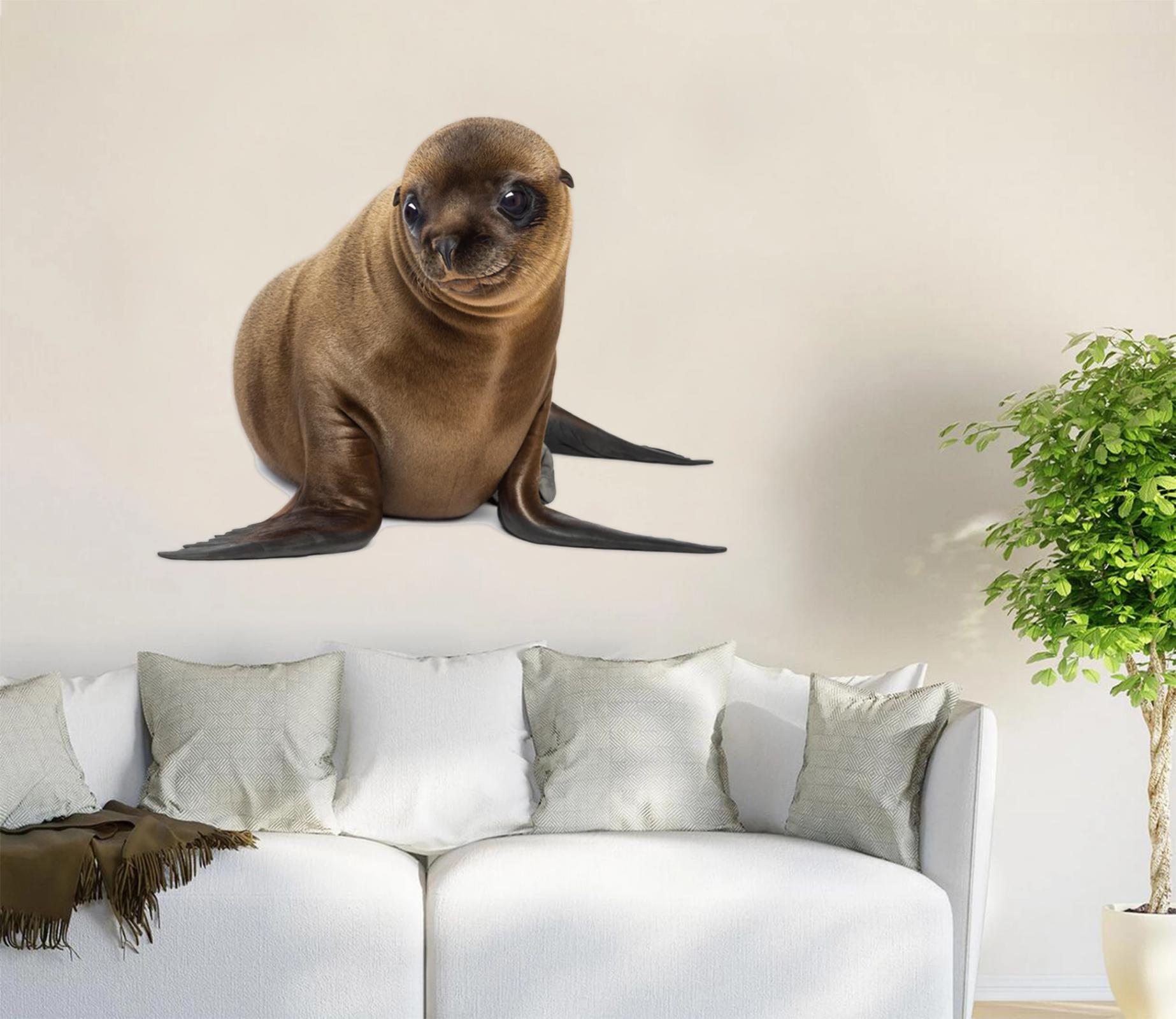 3D Sea Lion 026 Animals Wall Stickers Wallpaper AJ Wallpaper 