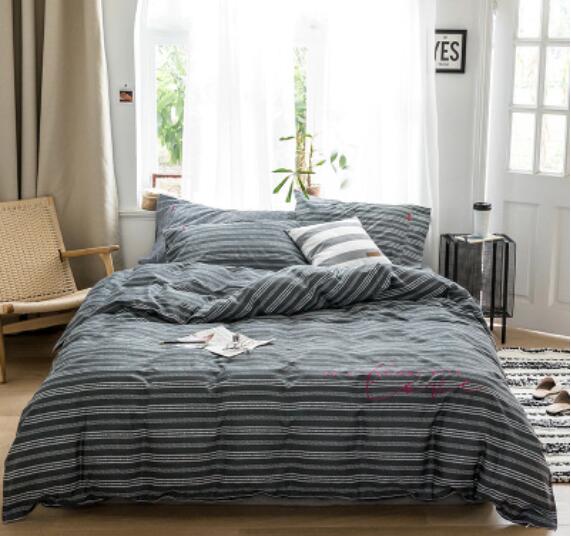 3D Dark Gray Stripes 30212 Bed Pillowcases Quilt