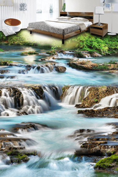 3D Wide River Floor Mural Wallpaper AJ Wallpaper 2 