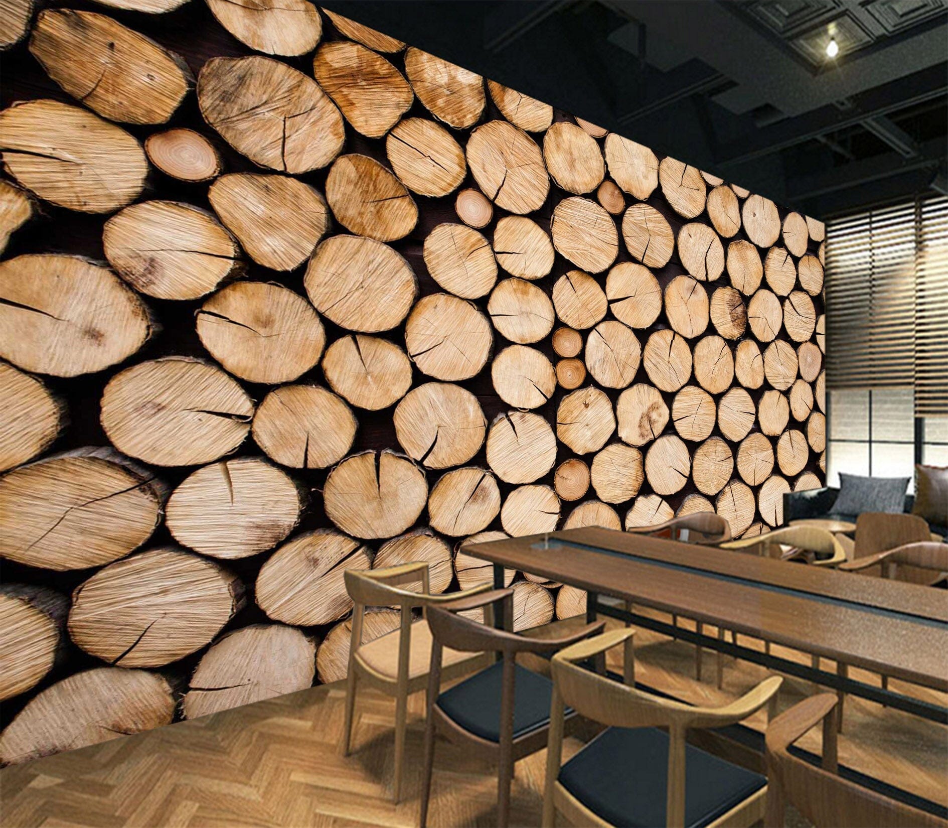 3D Wood Pile 1004 Wall Murals Wallpaper AJ Wallpaper 2 