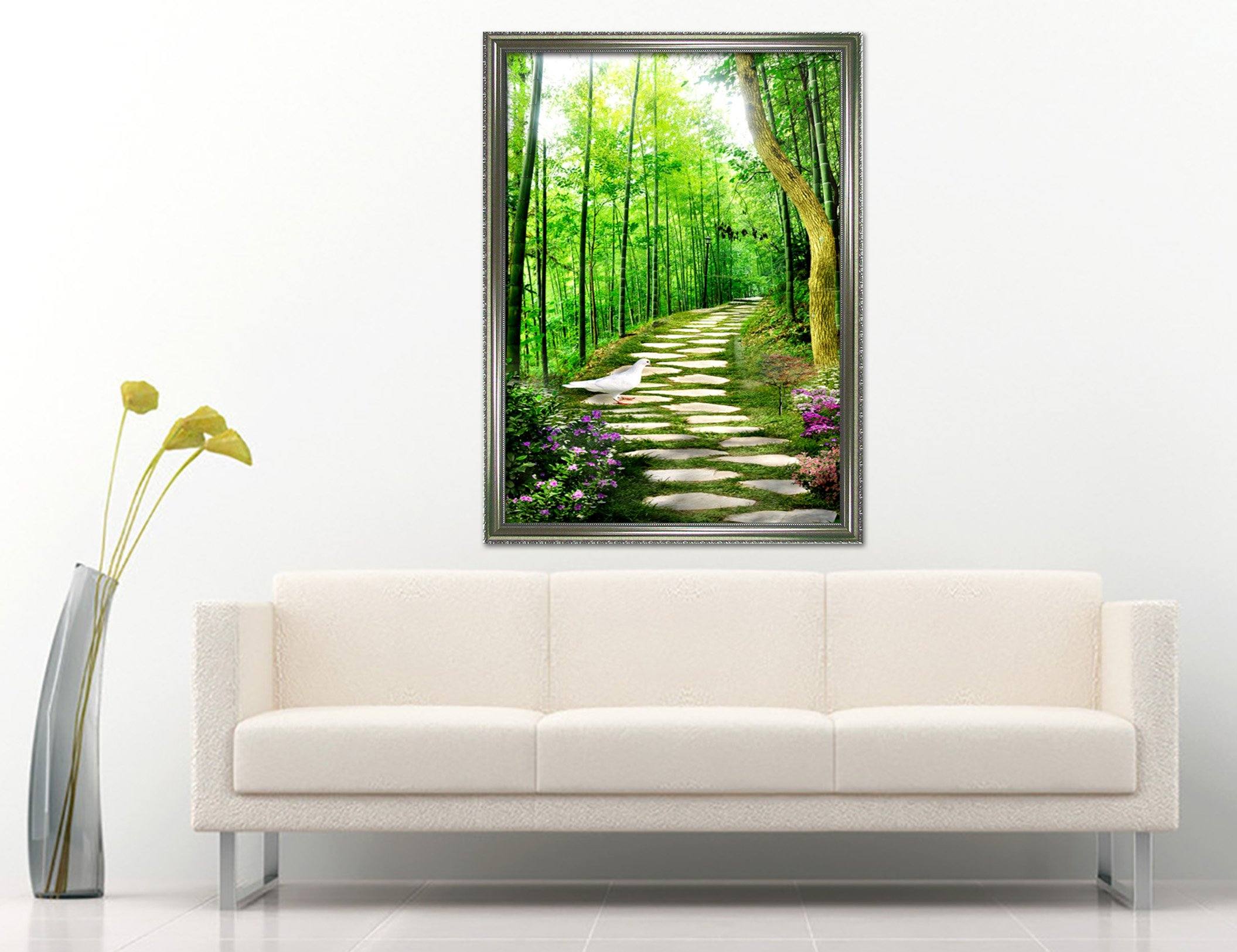 3D Stone Path 068 Fake Framed Print Painting Wallpaper AJ Creativity Home 