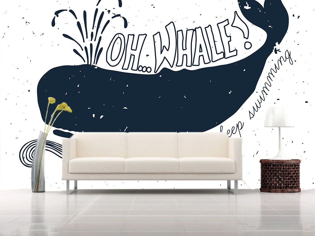 Swimming Whale Wallpaper AJ Wallpaper 