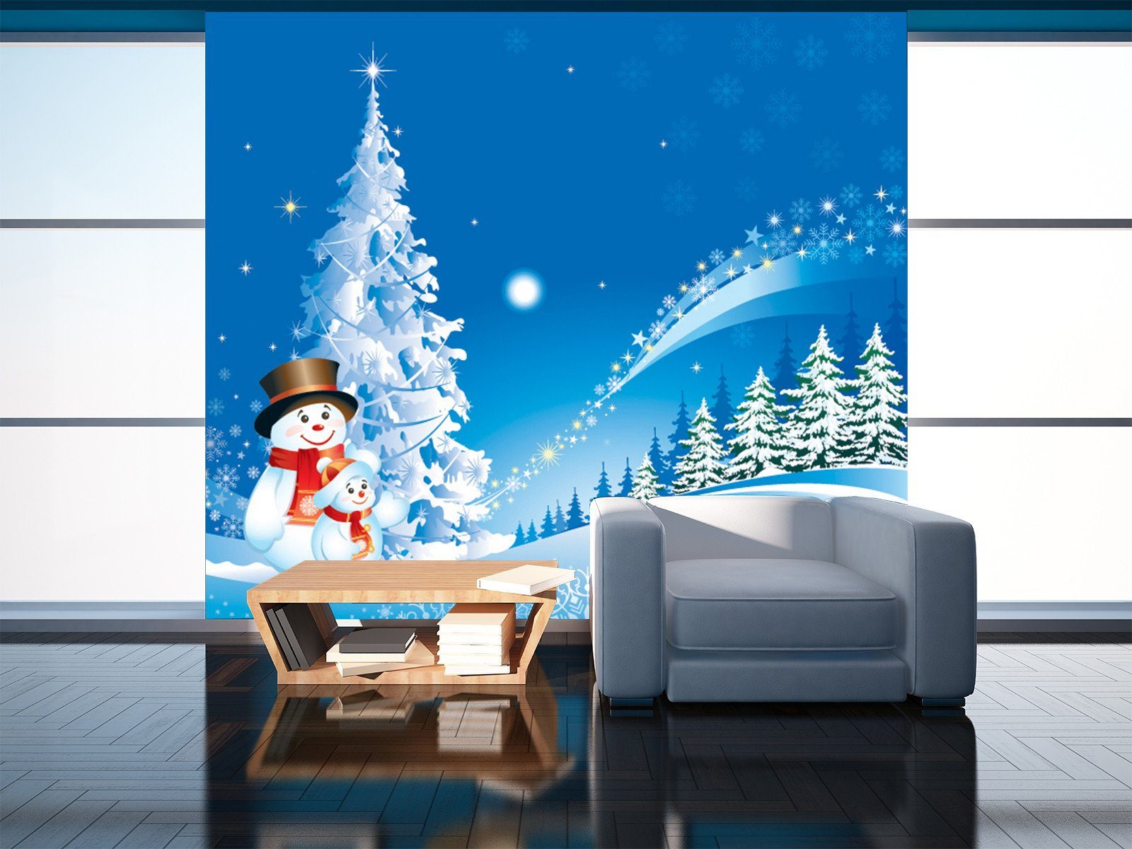 3D Christmas Snowman And Winter Night Wallpaper AJ Wallpaper 