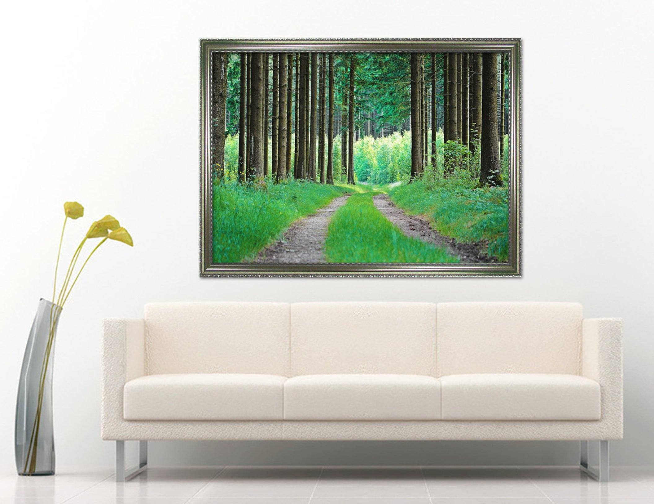 3D Grass Road 022 Fake Framed Print Painting Wallpaper AJ Creativity Home 