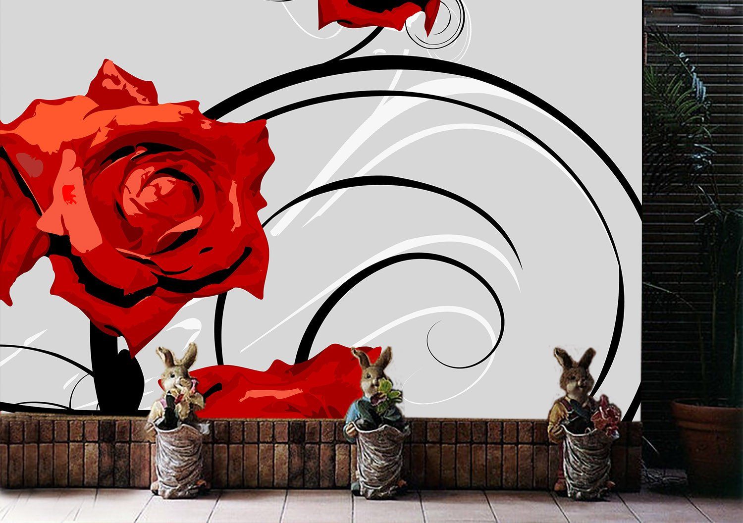 Bright Red Blossoms Wallpaper AJ Wallpaper 