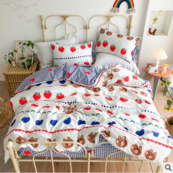 3D Fruit Bear 50050 Bed Pillowcases Quilt