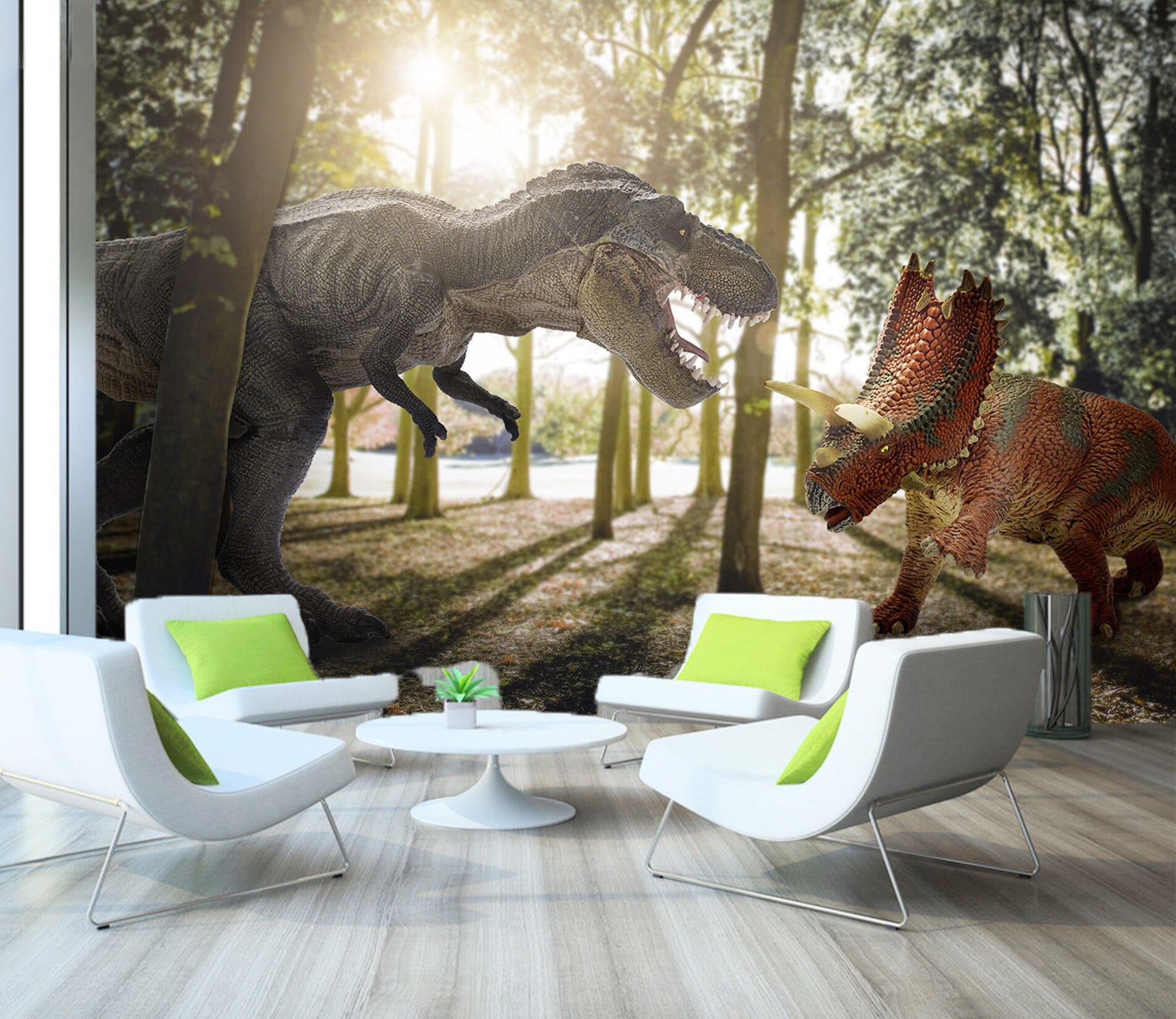 3D Dinosaur Fight 1568 Wall Murals Wallpaper AJ Wallpaper 2 