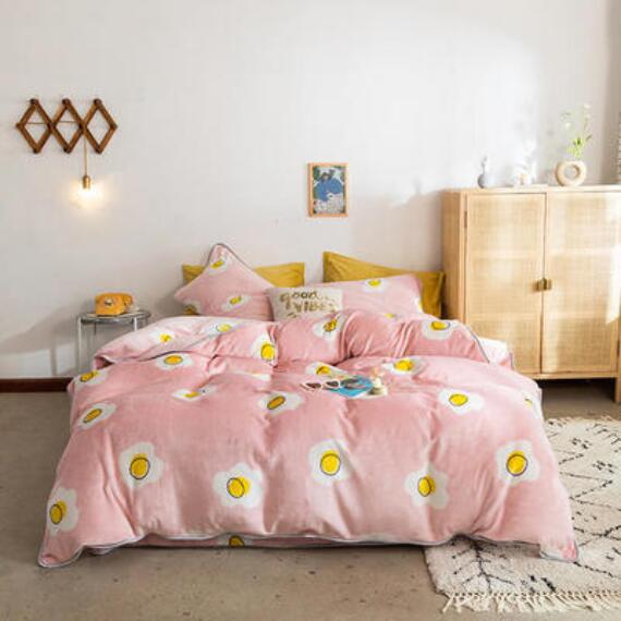 3D Pink Poached Egg 30089 Bed Pillowcases Quilt