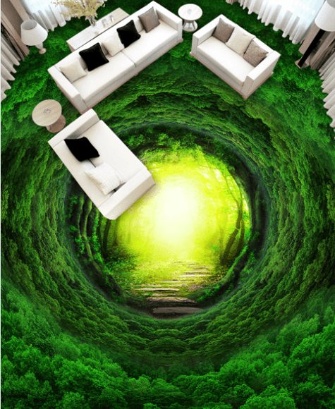 3D Green Hole Floor Mural Wallpaper AJ Wallpaper 2 
