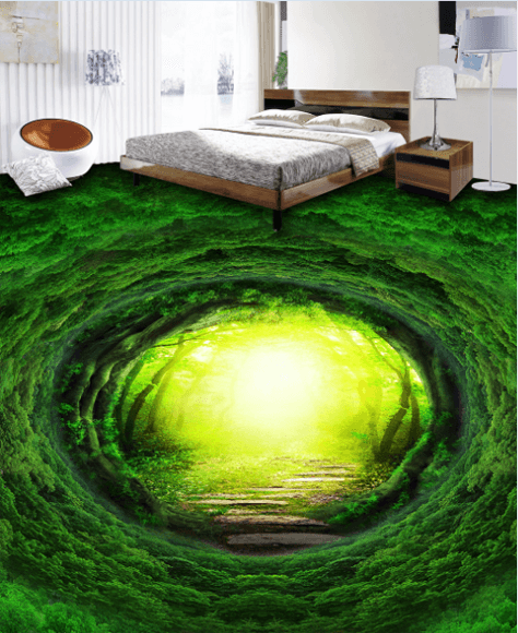 3D Green Hole Floor Mural Wallpaper AJ Wallpaper 2 