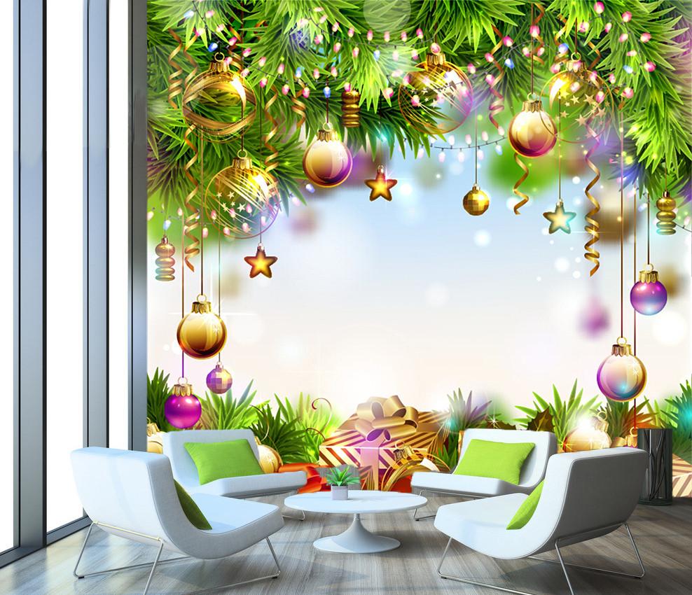 3D Christmas Flower Pines 6 Wallpaper AJ Wallpapers 