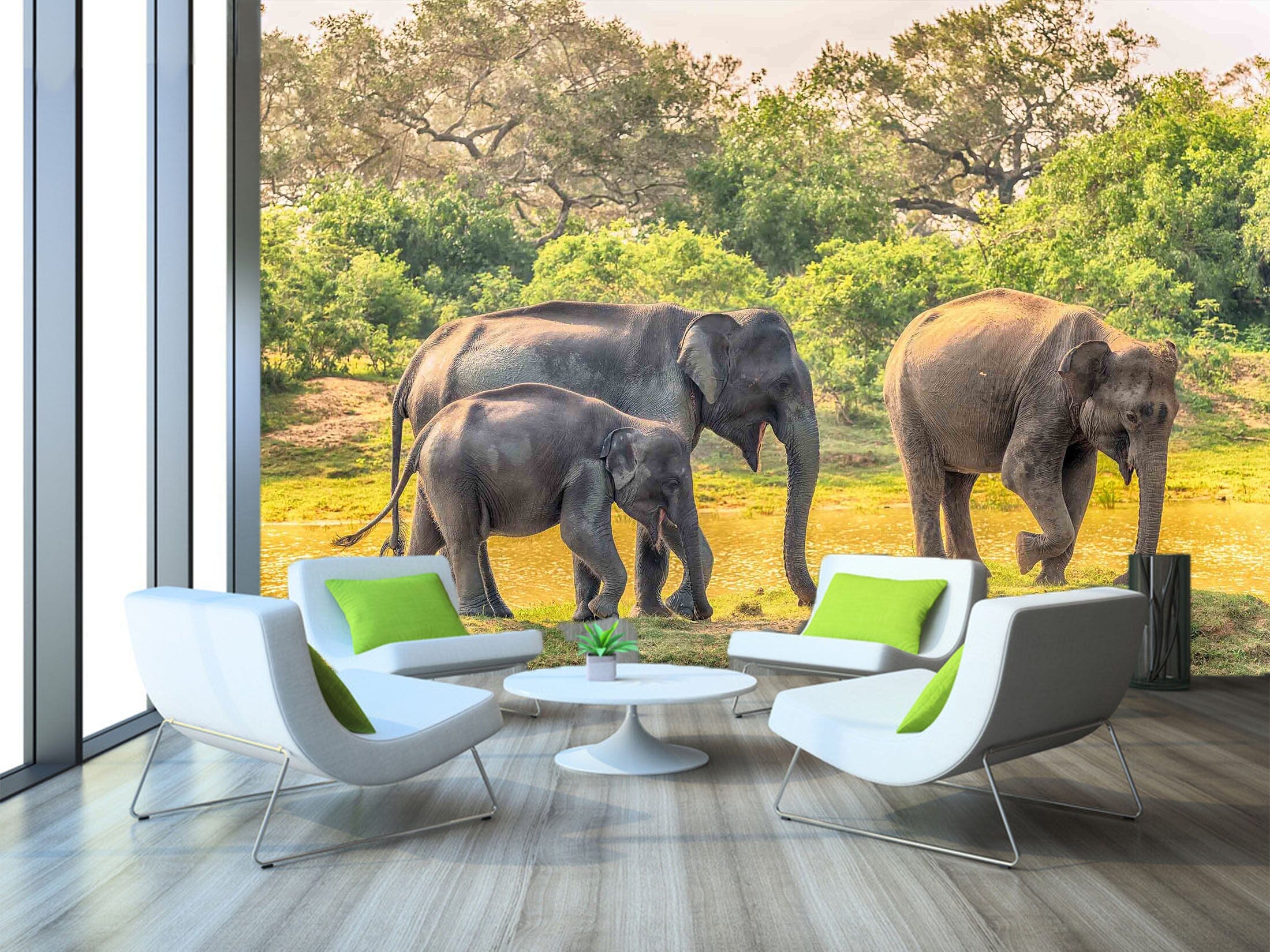 3D Elephant Family 1059 Wall Murals Wallpaper AJ Wallpaper 2 