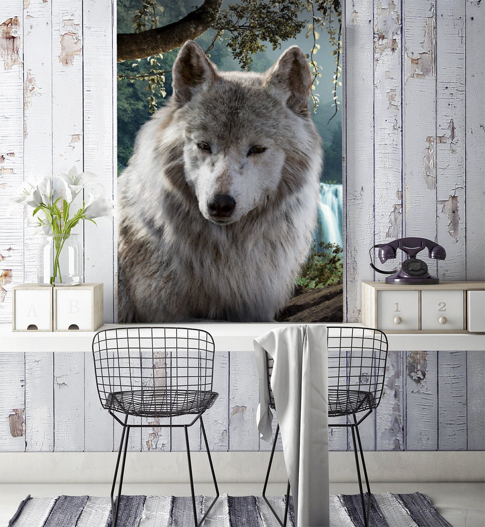 3D Wolf Falls 120 Wall Murals Wallpaper AJ Wallpaper 2 