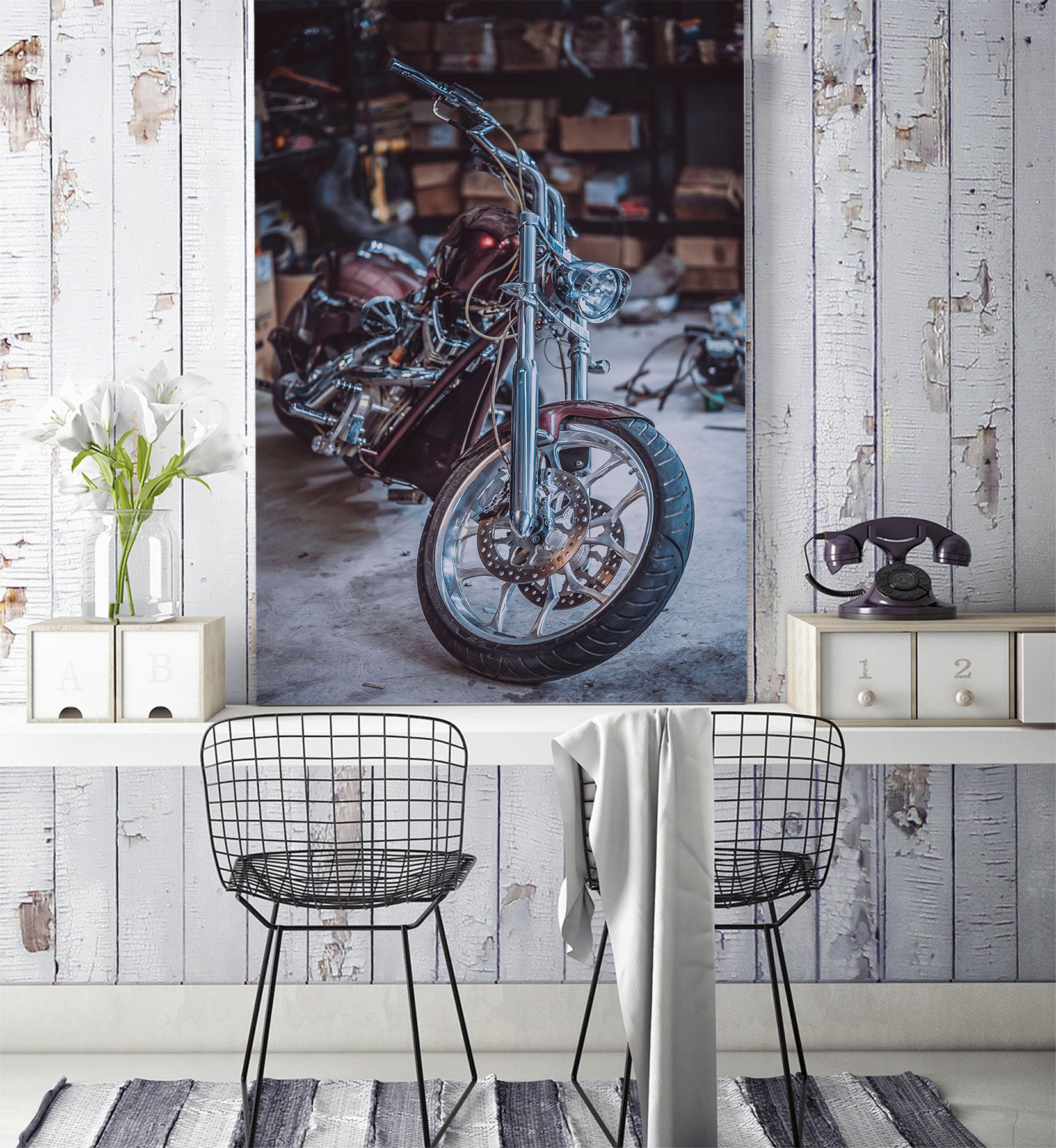 3D Luxury Motorcycle 422 Vehicle Wall Murals