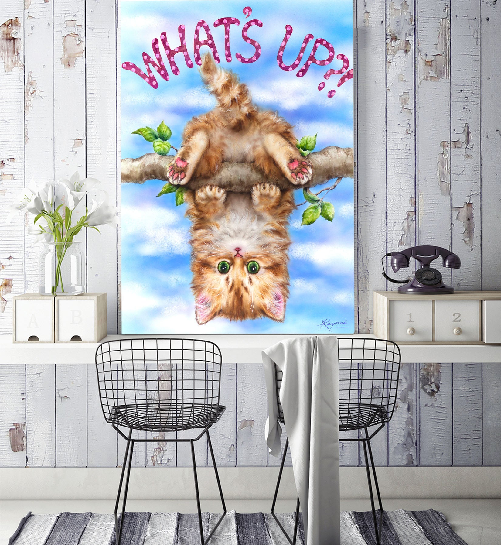 3D Cat Branch 5501 Kayomi Harai Wall Mural Wall Murals