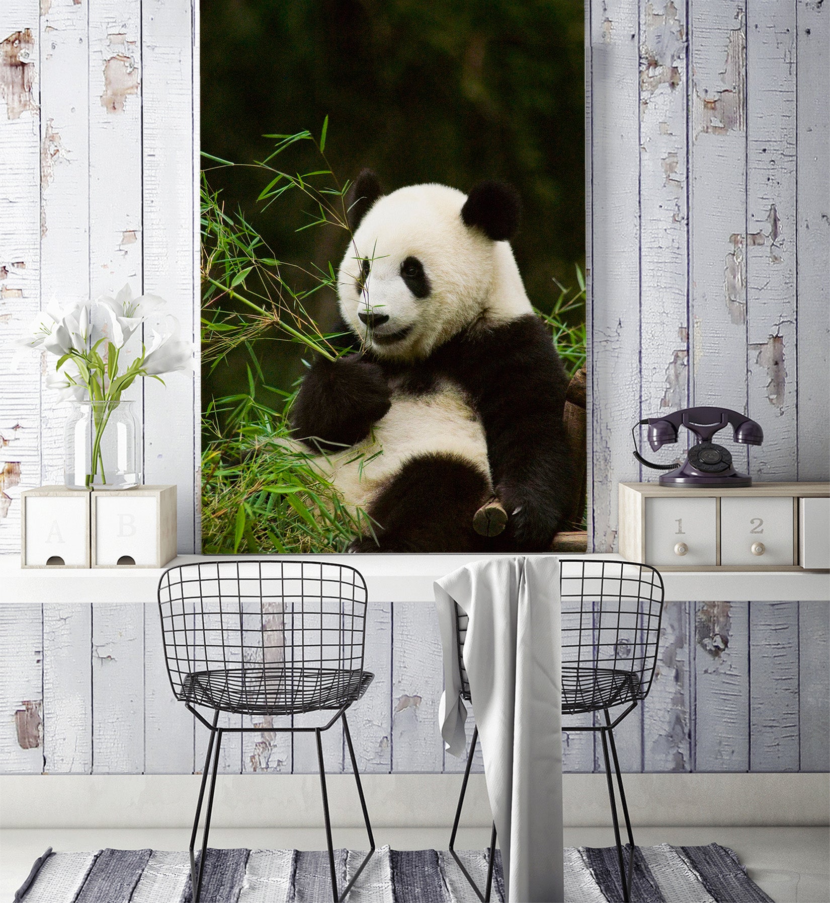 3D Panda Bamboo 126 Wall Murals