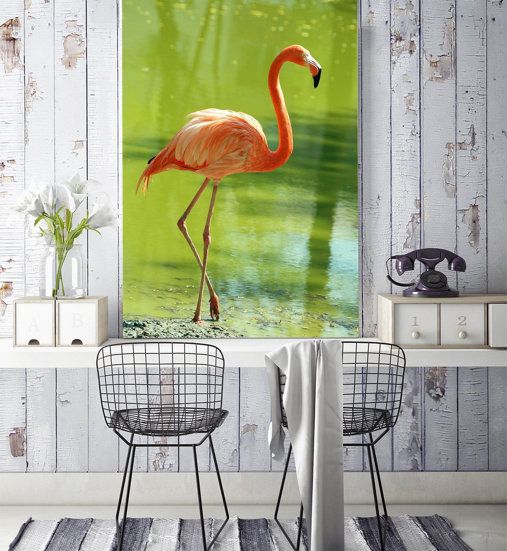 3D Flamingo River 121 Wall Murals Wallpaper AJ Wallpaper 2 