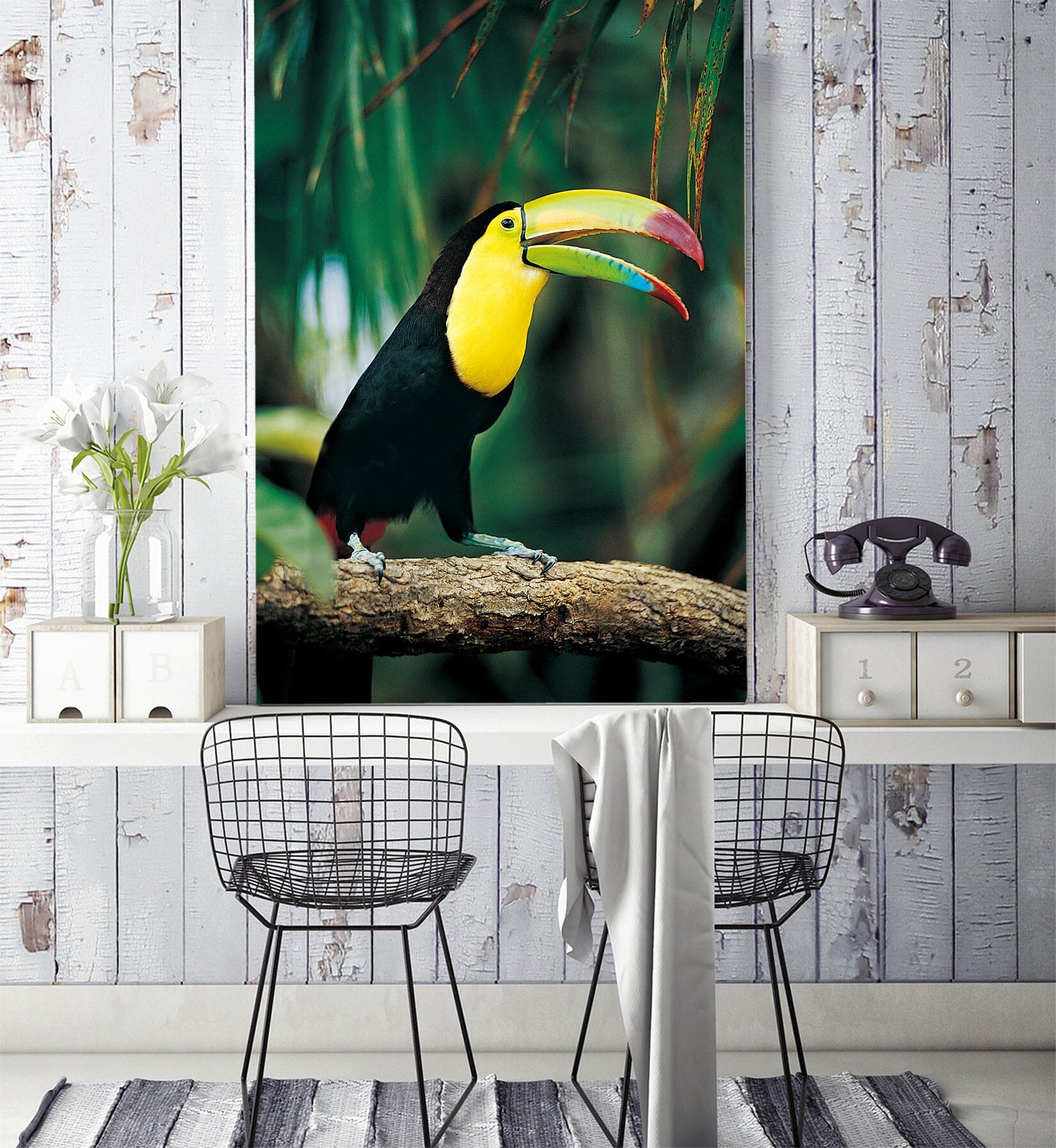 3D Toucan Tree 145 Wall Murals Wallpaper AJ Wallpaper 2 