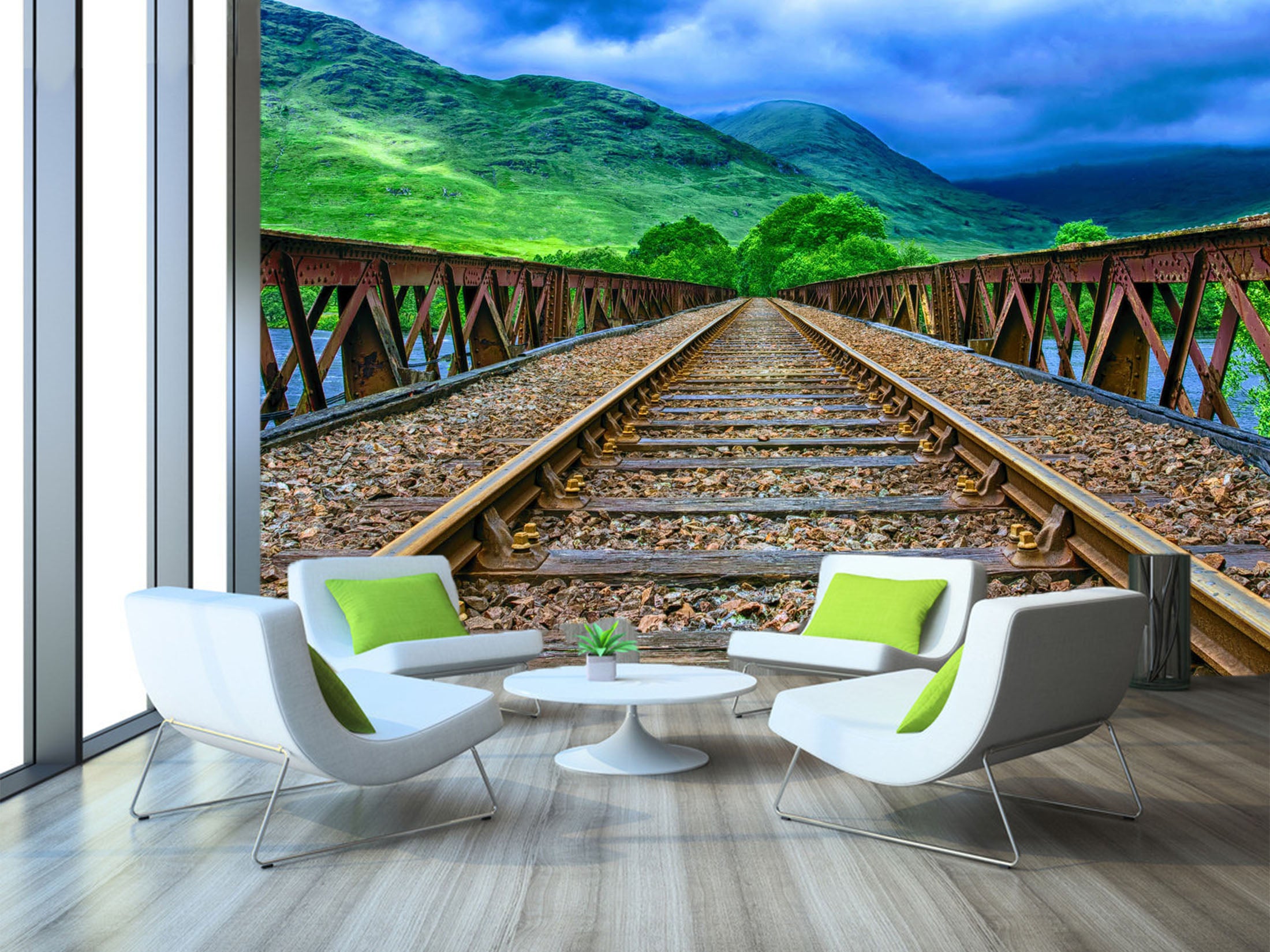 3D Prairie Railway 210 Vehicle Wall Murals