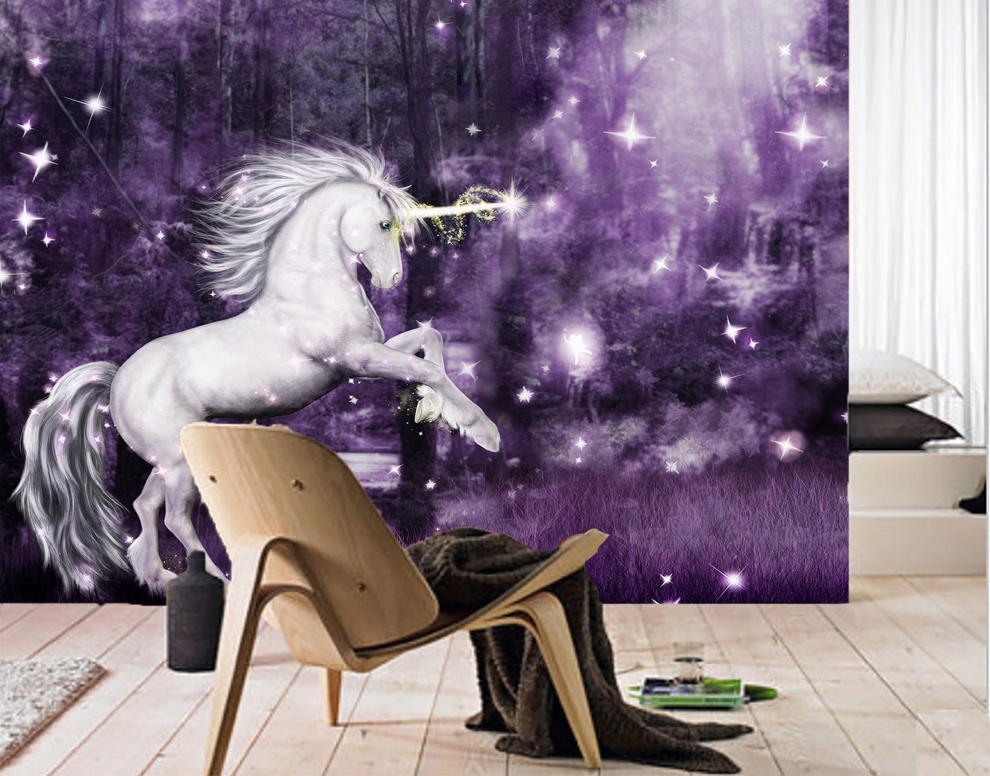 3D Purple Unicorn 1580 Wall Murals